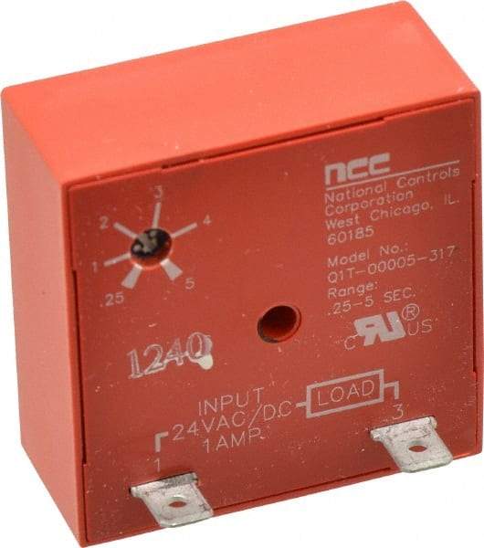 NCC - 2 Pin, Time Delay Relay - 1 at Resistive or Inductive Load Contact Amp, 24 VAC/VDC, On Board Trimpot - Apex Tool & Supply