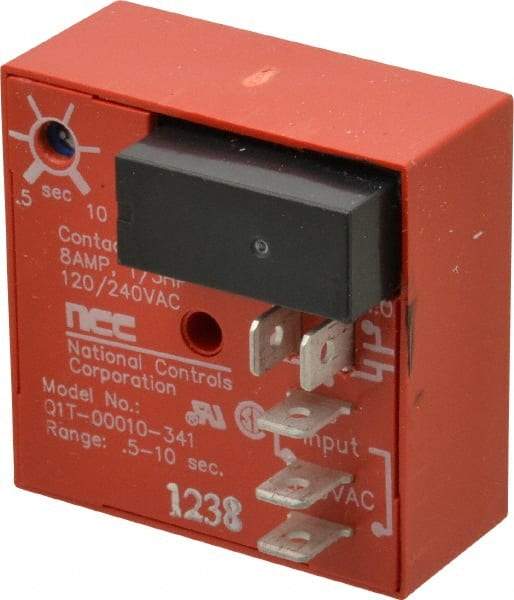 NCC - 5 Pin, SPDT Time Delay Relay - 8 at 250 VAC Resistive Load Contact Amp, 120 VAC, On Board Trimpot - Apex Tool & Supply