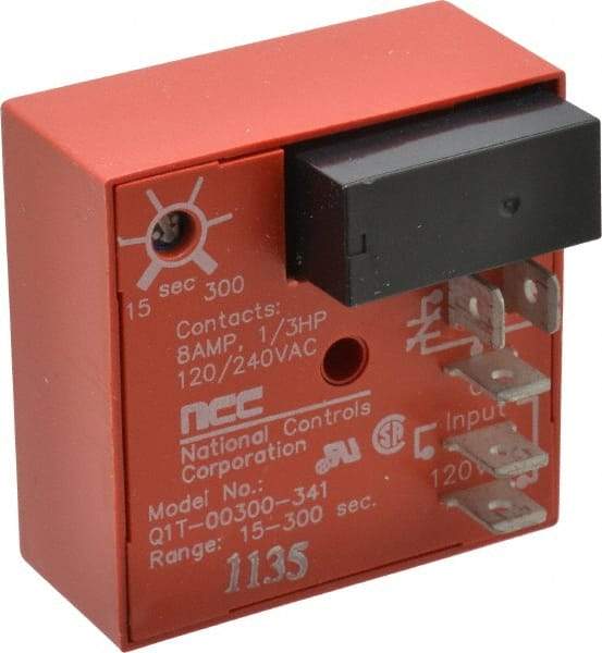 NCC - 5 Pin, SPDT Time Delay Relay - 8 at 250 VAC Resistive Load Contact Amp, 120 VAC, On Board Trimpot - Apex Tool & Supply