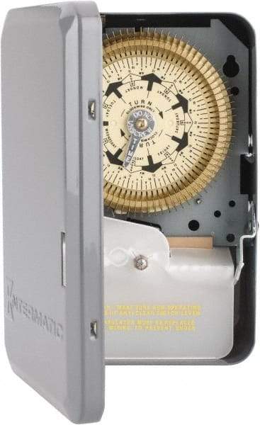 Intermatic - 7 Day Indoor Analog Electromechanical Timer Switch - 6 On/Off per Day, 208 to 277 VAC, 60 Hz, - Apex Tool & Supply
