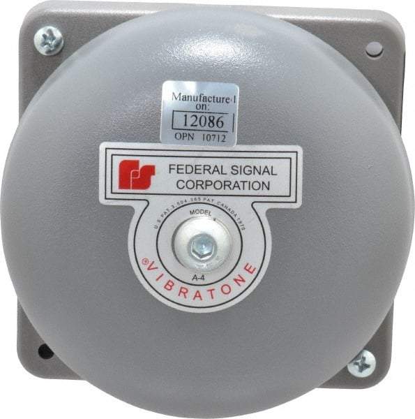 Federal Signal Corp - 4" Diam, 120 Volt Bell - 0.08 Amps, 98 Decibles at 10', Vibrating - Apex Tool & Supply