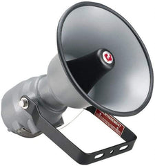 Federal Signal Corp - 15 Max Watt, 13.1 Inch Diameter, Round Aluminum Explosion Proof Horn and Speaker - Weather and Waterproof, 16.3 Inch Deep, Includes 25, 70 Volt Transformer - Apex Tool & Supply