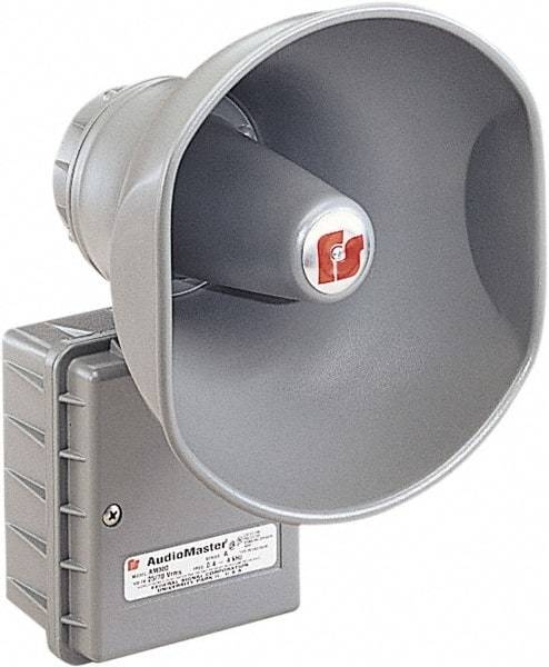Federal Signal Corp - 15 Max Watt, Oval Aluminum Standard Horn and Speaker - Weather and Waterproof, 8-1/4 Inch Deep, Includes 25, 70 Volt Transformer - Apex Tool & Supply