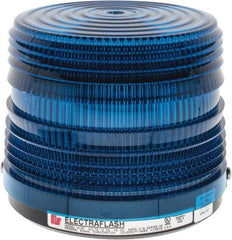Federal Signal Corp - 12 VDC, 3R NEMA Rated, Strobe Tube, Blue, Strobe Light - 80 Flashes per min, 5-1/2 Inch Diameter, 5-1/16 Inch High, IP66 Ingress Rating, Surface Mount - Apex Tool & Supply