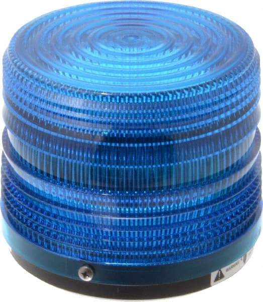 Federal Signal Corp - 24 VDC, 3R NEMA Rated, Strobe Tube, Blue, Strobe Light - 80 Flashes per min, 5-1/2 Inch Diameter, 5-1/16 Inch High, IP66 Ingress Rating, Surface Mount - Apex Tool & Supply