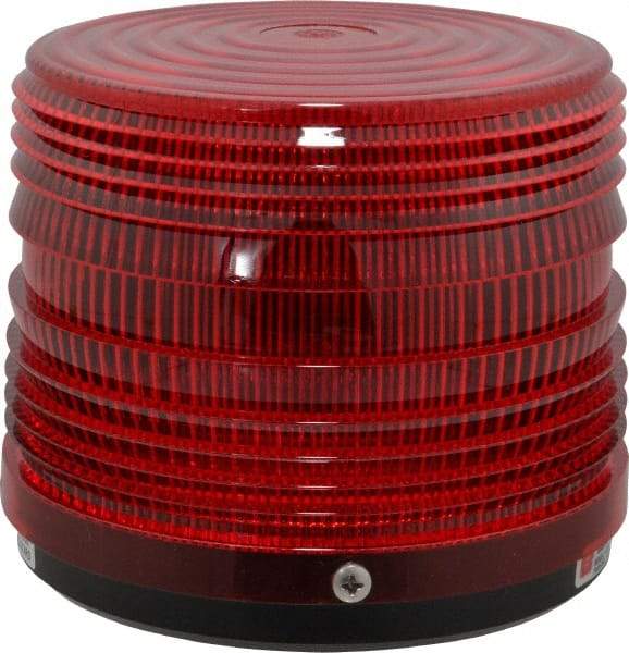Federal Signal Corp - 120 VAC, 3R NEMA Rated, Strobe Tube, Red, Strobe Light - 80 Flashes per min, 1/2 Inch Pipe, 5-1/2 Inch Diameter, 5-1/4 Inch High, IP66 Ingress Rating, Pipe Mount - Apex Tool & Supply