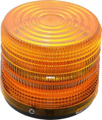 Federal Signal Corp - 120 VAC, 3R NEMA Rated, Strobe Tube, Amber, Strobe Light - 80 Flashes per min, 1/2 Inch Pipe, 5-1/2 Inch Diameter, 5-1/4 Inch High, IP66 Ingress Rating, Pipe Mount - Apex Tool & Supply