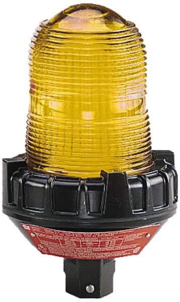 Federal Signal Corp - 120 VAC, 4X NEMA Rated, Strobe Tube, Amber, Strobe Light - 80 Flashes per min, 3/4 Inch Pipe, 5-1/2 Inch Diameter, 9-1/4 Inch High, IP66 Ingress Rating, Pipe Mount - Apex Tool & Supply