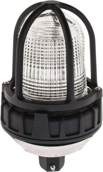 Federal Signal Corp - 120 VAC, 4X NEMA Rated, Strobe Tube, Clear, Strobe Light - 80 Flashes per min, 3/4 Inch Pipe, 5-1/2 Inch Diameter, 9-1/4 Inch High, IP66 Ingress Rating, Pipe Mount - Apex Tool & Supply