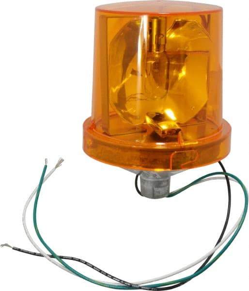 Federal Signal Corp - 4X NEMA Rated, 120 VAC, 0.22 Amp, 25 Watt, Rotating Beacon Incandescent Light - 1/2 Inch Mounted Size x Pipe Mounted, 7-1/4 Inch High, 5-1/2 Inch Diameter, 90 Flashes per min, Includes Lamp - Apex Tool & Supply