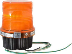 Federal Signal Corp - 120 VAC, 4X NEMA Rated, Strobe Tube, Amber, Single Flash Strobe Light - 90 Flashes per min, 1/2 Inch Pipe, 3-15/16 Inch Diameter, 5-1/4 Inch High, IP66 Ingress Rating, Pipe Mount, Surface Mount - Apex Tool & Supply