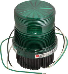 Federal Signal Corp - 120 VAC, 4X NEMA Rated, Strobe Tube, Green, Single Flash Strobe Light - 90 Flashes per min, 1/2 Inch Pipe, 3-15/16 Inch Diameter, 5-1/4 Inch High, IP66 Ingress Rating, Pipe Mount, Surface Mount - Apex Tool & Supply
