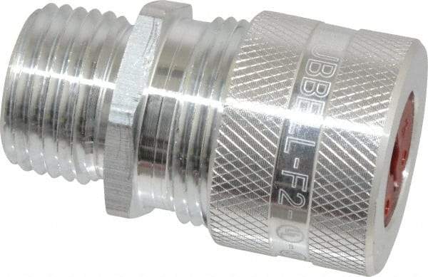 Hubbell Wiring Device-Kellems - 4.7 to 6.3mm Capacity, Liquidtight, Straight Strain Relief Cord Grip - 1/2 NPT Thread, Aluminum - Apex Tool & Supply