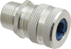 Hubbell Wiring Device-Kellems - 9.7 to 12.7mm Capacity, Liquidtight, Straight Strain Relief Cord Grip - 1/2 NPT Thread, Aluminum - Apex Tool & Supply