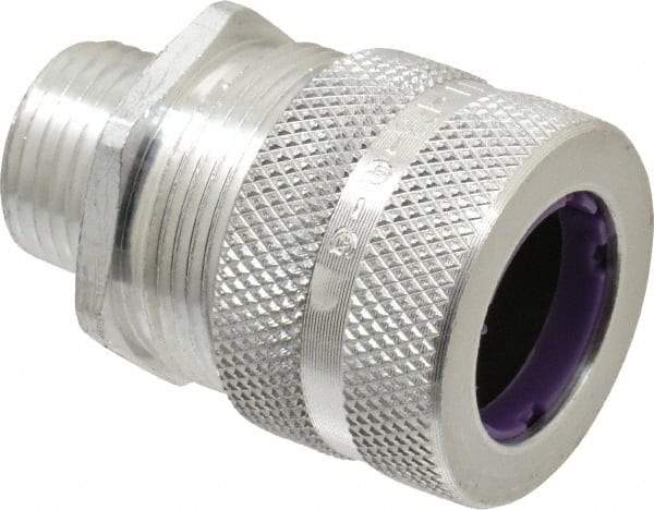 Hubbell Wiring Device-Kellems - 19 to 22.2mm Capacity, Liquidtight, Straight Strain Relief Cord Grip - 1/2 NPT Thread, Aluminum - Apex Tool & Supply