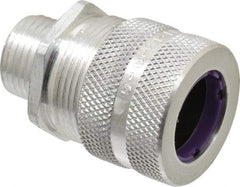Hubbell Wiring Device-Kellems - 19 to 22.2mm Capacity, Liquidtight, Straight Strain Relief Cord Grip - 1/2 NPT Thread, Aluminum - Apex Tool & Supply