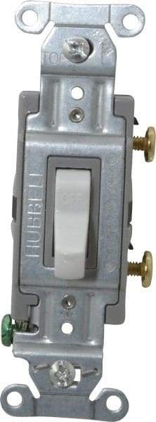 Hubbell Wiring Device-Kellems - 1 Pole, 120 to 277 VAC, 20 Amp, Commercial Grade, Toggle, Wall and Dimmer Light Switch - 4-1/16 Inch High - Apex Tool & Supply