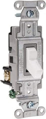 Hubbell Wiring Device-Kellems - 3 Pole, 120 to 277 VAC, 15 Amp, Commercial Grade, Toggle, Wall and Dimmer Light Switch - 4-1/16 Inch High - Apex Tool & Supply