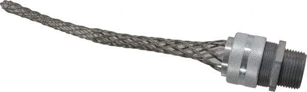 Hubbell Wiring Device-Kellems - 19 to 22.4mm Capacity, Liquidtight, Straight Strain Relief Cord Grip - 1 NPT Thread, 8.065" Long, Aluminum - Apex Tool & Supply