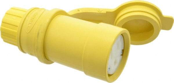 Hubbell Wiring Device-Kellems - 125 VAC, 15 Amp, 5-15R NEMA, Straight, Self Grounding, Commercial Grade Connector - 2 Pole, 3 Wire, 1 Phase, 1/2 hp, Thermoplastic, Yellow - Apex Tool & Supply
