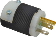 Hubbell Wiring Device-Kellems - 125 VAC, 20 Amp, 5-20P NEMA, Straight, Self Grounding, Hospital Grade Plug - 2 Pole, 3 Wire, 1 Phase, 1 hp, Nylon, Black, White - Apex Tool & Supply