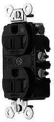 Hubbell Wiring Device-Kellems - 125 VAC, 15 Amp, 5-15R NEMA Configuration, Gray, Specification Grade, Self Grounding Duplex Receptacle - 1 Phase, 2 Poles, 3 Wire, Flush Mount - Apex Tool & Supply