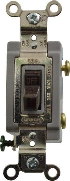 Hubbell Wiring Device-Kellems - 1 Pole, 120 to 277 VAC, 15 Amp, Industrial Grade Toggle, Wall and Dimmer Light Switch - 1-5/16 Inch Wide x 4-1/16 Inch High - Apex Tool & Supply