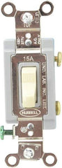 Hubbell Wiring Device-Kellems - 1 Pole, 120 to 277 VAC, 15 Amp, Industrial Grade Toggle, Wall and Dimmer Light Switch - 1-5/16 Inch Wide x 4-1/16 Inch High - Apex Tool & Supply