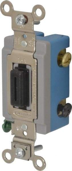 Hubbell Wiring Device-Kellems - 3 Pole, 120 to 277 VAC, 15 Amp, Industrial Grade, Key Lock, Wall and Dimmer Light Switch - 1-5/16 Inch Wide x 4-1/16 Inch High - Apex Tool & Supply
