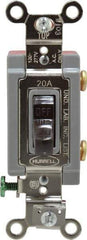 Hubbell Wiring Device-Kellems - 1 Pole, 120 to 277 VAC, 20 Amp, Industrial Grade, Toggle, Wall and Dimmer Light Switch - 1-5/16 Inch Wide x 4-1/16 Inch High - Apex Tool & Supply