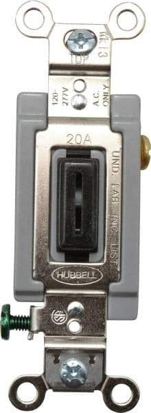 Hubbell Wiring Device-Kellems - 1 Pole, 120 to 277 VAC, 20 Amp, Industrial Grade, Toggle, Wall and Dimmer Light Switch - 1-5/16 Inch Wide x 4-1/16 Inch High - Apex Tool & Supply