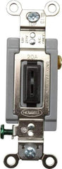 Hubbell Wiring Device-Kellems - 1 Pole, 120 to 277 VAC, 20 Amp, Industrial Grade, Toggle, Wall and Dimmer Light Switch - 1-5/16 Inch Wide x 4-1/16 Inch High - Apex Tool & Supply