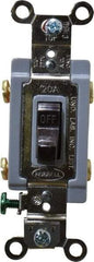 Hubbell Wiring Device-Kellems - 2 Pole, 120 to 277 VAC, 20 Amp, Industrial Grade, Toggle, Wall and Dimmer Light Switch - 1-5/16 Inch Wide x 4-1/16 Inch High - Apex Tool & Supply