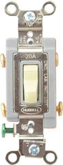 Hubbell Wiring Device-Kellems - 2 Pole, 120 to 277 VAC, 20 Amp, Industrial Grade, Toggle, Wall and Dimmer Light Switch - 1-5/16 Inch Wide x 4-1/16 Inch High - Apex Tool & Supply