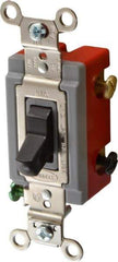 Hubbell Wiring Device-Kellems - 3 Pole, 120 to 277 VAC, 20 Amp, Industrial Grade, Toggle, Wall and Dimmer Light Switch - 1-5/16 Inch Wide x 4-1/16 Inch High - Apex Tool & Supply