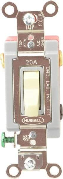 Hubbell Wiring Device-Kellems - 3 Pole, 120 to 277 VAC, 20 Amp, Industrial Grade, Toggle, Wall and Dimmer Light Switch - 1-5/16 Inch Wide x 4-1/16 Inch High - Apex Tool & Supply