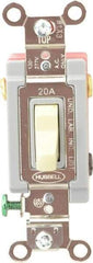 Hubbell Wiring Device-Kellems - 3 Pole, 120 to 277 VAC, 20 Amp, Industrial Grade, Toggle, Wall and Dimmer Light Switch - 1-5/16 Inch Wide x 4-1/16 Inch High - Apex Tool & Supply