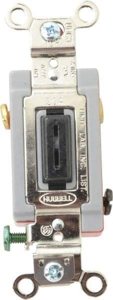 Hubbell Wiring Device-Kellems - 3 Pole, 120 to 277 VAC, 20 Amp, Industrial Grade, Key Lock, Wall and Dimmer Light Switch - 1-5/16 Inch Wide x 4-1/16 Inch High - Apex Tool & Supply