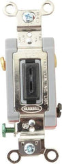 Hubbell Wiring Device-Kellems - 3 Pole, 120 to 277 VAC, 20 Amp, Industrial Grade, Key Lock, Wall and Dimmer Light Switch - 1-5/16 Inch Wide x 4-1/16 Inch High - Apex Tool & Supply