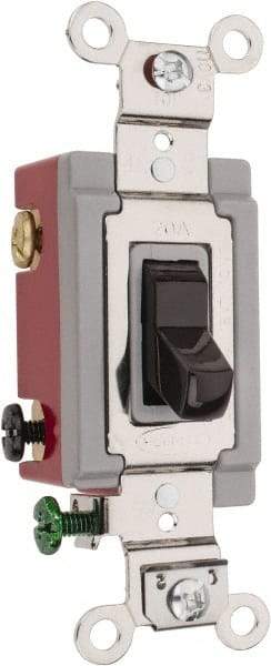 Hubbell Wiring Device-Kellems - 4 Pole, 120 to 277 VAC, 20 Amp, Industrial Grade, Toggle, Wall and Dimmer Light Switch - 1-5/16 Inch Wide x 4-1/16 Inch High - Apex Tool & Supply