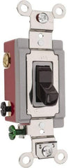 Hubbell Wiring Device-Kellems - 4 Pole, 120 to 277 VAC, 20 Amp, Industrial Grade, Toggle, Wall and Dimmer Light Switch - 1-5/16 Inch Wide x 4-1/16 Inch High - Apex Tool & Supply
