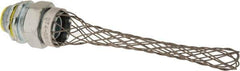 Hubbell Wiring Device-Kellems - 0.54 to 0.74" Cable Capacity, Liquidtight, Straight Strain Relief Cord Grip - 3/4 NPT Thread, 4" Long, Steel - Apex Tool & Supply