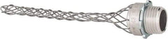 Hubbell Wiring Device-Kellems - 8.1 to 10.9mm Capacity, Dust-tight, Straight Strain Relief Cord Grip - 1/2 NPT Thread, 3-3/4" Long, Aluminum - Apex Tool & Supply
