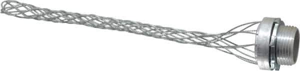 Hubbell Wiring Device-Kellems - 13.7 to 18.5mm Capacity, Dust-tight, Straight Strain Relief Cord Grip - 3/4 NPT Thread, 6-1/2" Long, Aluminum - Apex Tool & Supply