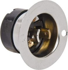 Hubbell Wiring Device-Kellems - 125 VAC, 15 Amp, ML-1R NEMA, Ungrounded Inlet - 2 Poles, 2 Wire, Male End, Black, Steel - Apex Tool & Supply