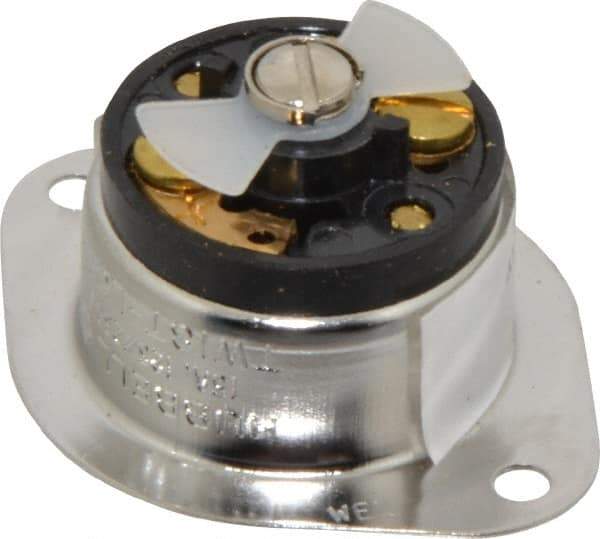 Hubbell Wiring Device-Kellems - 125/250 VAC, 15 Amp, ML-2R NEMA, Ungrounded Inlet - 3 Poles, 3 Wire, Male End, Black, Steel - Apex Tool & Supply