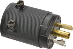 Hubbell Wiring Device-Kellems - 125 VAC, 15 Amp, ML-2P Configuration, Industrial Grade, Self Grounding Plug - 1 Phase, 2 Poles, IP20, 0.3 to 0.43 Inch Cord Diameter - Apex Tool & Supply