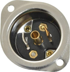 Hubbell Wiring Device-Kellems - 125 VAC, 15 Amp, ML-3R NEMA, Self Grounding Inlet - 2 Poles, 3 Wire, Male End, Black, Steel - Apex Tool & Supply