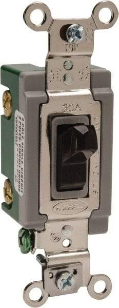Hubbell Wiring Device-Kellems - 2 Pole, 120 to 277 VAC, 30 Amp, Industrial Grade, Toggle, Wall and Dimmer Light Switch - 1-5/16 Inch Wide x 4-1/16 Inch High - Apex Tool & Supply