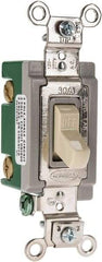 Hubbell Wiring Device-Kellems - 2 Pole, 120 to 277 VAC, 30 Amp, Industrial Grade, Toggle, Wall and Dimmer Light Switch - 1-5/16 Inch Wide x 4-1/16 Inch High - Apex Tool & Supply